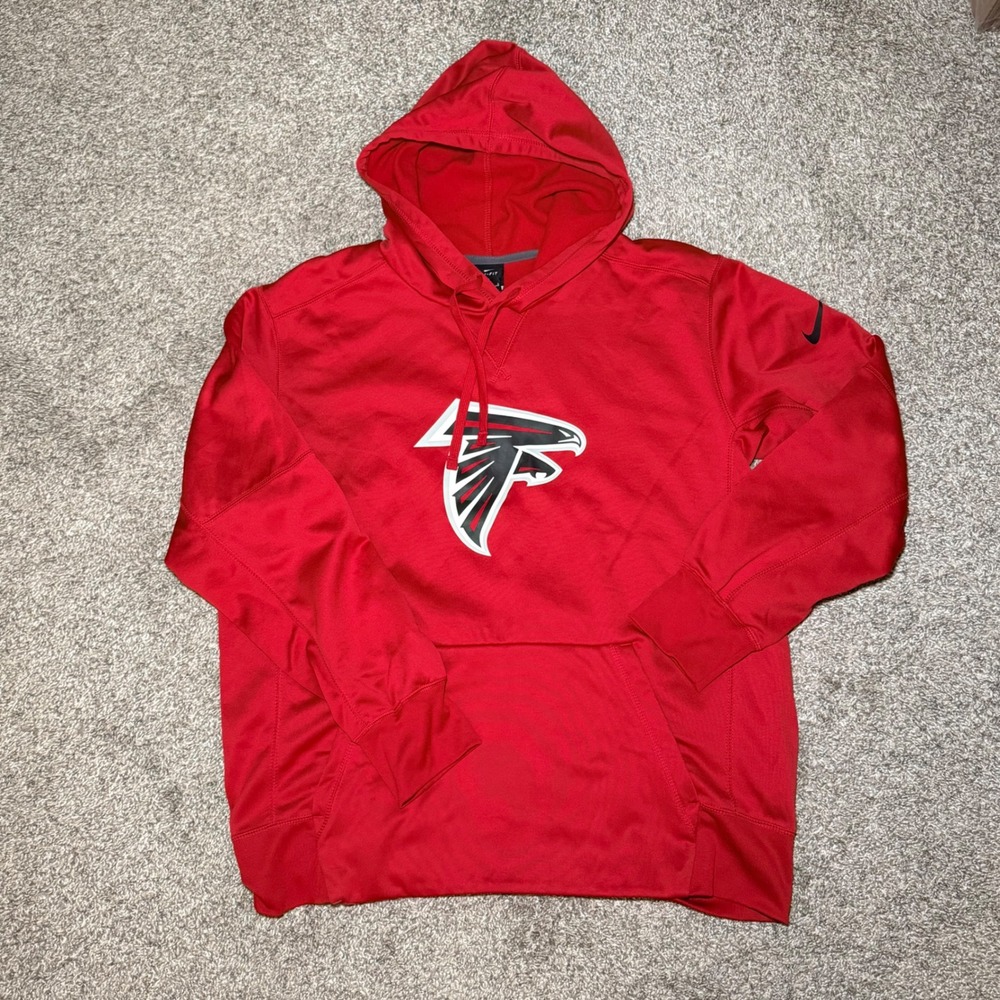 Nike Dri-FIT Atlanta Falcons Hoodie Mens Large Red Pullover 818723-687